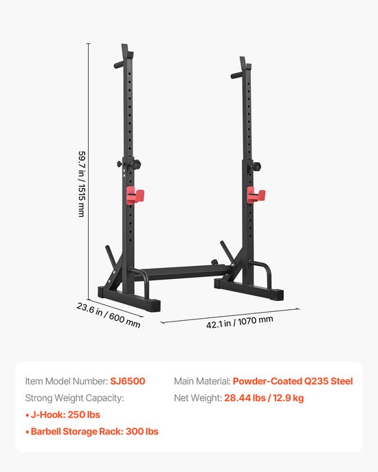 VEVOR Adjustable Power Rack - Afbeelding 4
